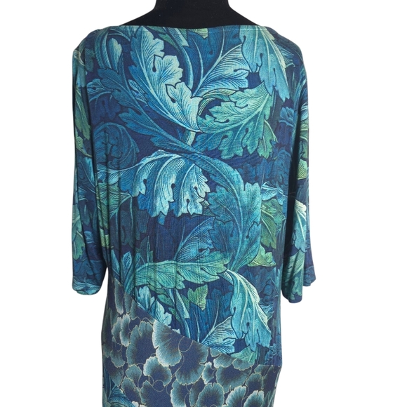 Soft surroundings Saunterre Tropical Green Leaf Print Maxi Dress Large - Picture 4 of 14